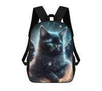 sinyumoney Angel Cat in Space 3D Printed School Bag Children's School Backpack Schoolbags Travel Backpacks Casual Fashion Bag for Kids School Students 17inch