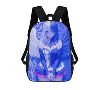 sinyumoney Angel & Demon Anime Girl 3D Printed 17 Inch School Backpack Children's Backpacks 3D Printed Cool Knapsack for Boys Elementary And Middle