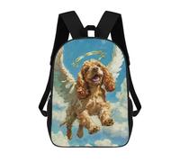 sinyumoney Angel Dog in Heaven Painting -3 School Bags School Secondary High School College Backpack Travel for Boys/Girls/Teenagers 17inch