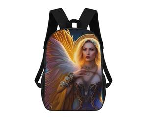 sinyumoney Angel Illustrated Kids Backpack, Kids School Bag 3D Printed School Backpacks for Boys And Teenager School Students 17inch
