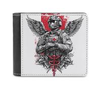 sinyumoney Angel Medic 3D Print Men's Wallet Credit Card Slots Slots Note Section Modern Style Purse Craftsmanship Gifts 11.7cm*9.5cm