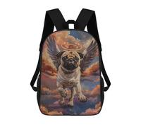 sinyumoney Angel Pug in Heaven Painting Backpack School Work Business College School for Men, Women & Teenage Boys 17inch