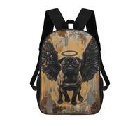 sinyumoney Angel Pug with Black Wings School Backpack Business Durable Laptop Bag for Camping Outdoor Adventures And Daily Travel 17inch