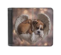 sinyumoney Angel Puppy in Flight 3D Print Men's Wallet Holds Bills Credit Banknote Compartments Slim Elegant Purse Everyday Use 11.7cm*9.5cm