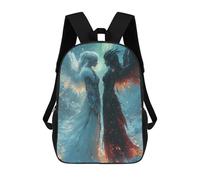 sinyumoney Angel Vs Demon 3D Printed Children's School Backpack for Kids High Capacity Travel Rucksacks Book Bags Kids School Bag Back Pack 17inch