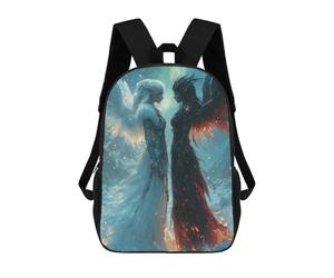 sinyumoney Angel Vs Demon School Backpack Business Laptop Rucksack Bag Unisex Casual Daypack for Boys/Girls/Teenagers 17inch