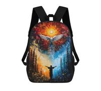 sinyumoney Angel Wings And Sun School Backpack Large Water Resistant Laptop Backpack for Girls Boys Teenage 17inch