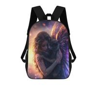 sinyumoney Angel Wings Cat Hug Fantasy Art Backpack School Bag Water Resistant School Bag Business Backpack for Boys/Girls/Teenagers 17inch