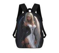sinyumoney Angel with Black And White Wings Anime Girl School Backpack Business Laptop Rucksack Bag Unisex Casual Daypack for Men, Women & Teenage Boys 17inch