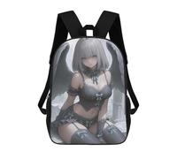 sinyumoney Angel with Black Wings Anime Girl Gaming Backpack School Lightweight Airport College Students Back Pack for School/Work/Travel 17inch