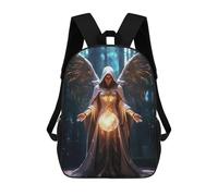 sinyumoney Angel with Glowing Orb 3D Printed Children's School Backpack for Kids High Capacity Travel Rucksacks Book Bags Kids School Bag Back Pack 17inch