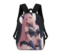 sinyumoney Angel with Pink Hair Anime Girl Backpack School Bag Work Laptop Backpack Rucksack Bag for Boys/Girls/Teenagers 17inch
