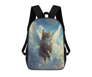 sinyumoney Angelic Cat Majestic Siberian Cat School Backpack Travel College Rucksack Backpacks for Campus Outdoor Travel Sports 17inch