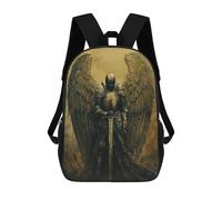 sinyumoney Angelic Sentinel Kids School Backpack School Bag 3D Printed School Bag for Boys Elementary And Middle School Students 17inch