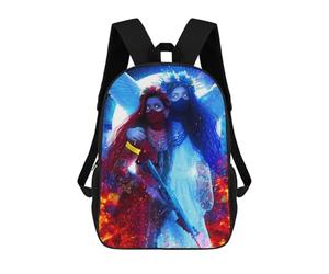 sinyumoney Angelic Warriors in Flames 3D Printed Children's School Backpack for Kids Travel Rucksacks Book Bags Kids School Bag 17inch