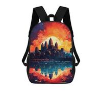 sinyumoney Angkor Wat Sunset Reflections -1 School Backpack Lightweight Airport College Students Back Pack for Boys/Girls/Teenagers 17inch
