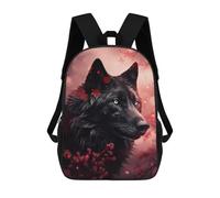 sinyumoney Angry Black Wolf School Bags Daypacks Business Backpack Water Resistant Bookbag for Boys/Girls/Teenagers 17inch
