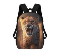 sinyumoney Angry Cheetah Backpack School Bag Rucksack Casual Daypacks School Work Travel Bag for Men, Women & Teenage Boys 17inch