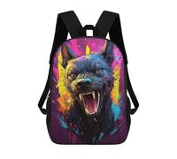 sinyumoney Angry Colorful Dog School Backpack Work Laptop Backpack Rucksack Bag for Camping Outdoor Adventures And Daily Travel 17inch