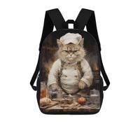 sinyumoney Angry Cook Cat School Backpack Work Laptop Backpack Rucksack Bag for Teenage Girls Boys Women Men 17inch