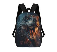 sinyumoney Angry Dino Backpack School Bag Rucksack Casual Daypacks School Work Travel Bag for Men, Women & Teenage Boys 17inch