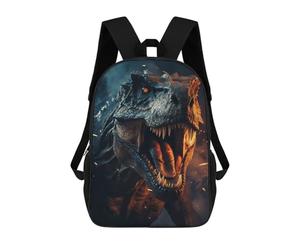 sinyumoney Angry Dino Backpack School Bag Rucksack Casual Daypacks School Work Travel Bag for Men, Women & Teenage Boys 17inch