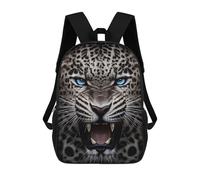 sinyumoney Angry Jaguar Face Animal Children's School Backpack 3D Printed for Kids Travel Rucksacks Book Bags for Boys Elementary School Students 17inch