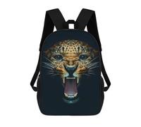 sinyumoney Angry Leopard Face Poster Rucksack Water Resistant School Bag Business Backpack for Boys/Girls/Teenagers 17inch