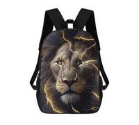 sinyumoney Angry Lion Face Animal 3D Printed Children's School Backpack for Kids High Capacity Travel Rucksacks Book Bags Kids School Bag Back Pack 17inch