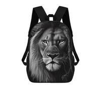 sinyumoney Angry Lion Face Animal Backpack School Secondary Causal Travel High School Bags for Boys/Girls/Teenagers 17inch