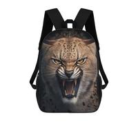 sinyumoney Angry Lynx Backpacks Kids School Backpack School Bag 3D Printed Fashion School Bags for Boys Elementary And Middle School Students 17inch