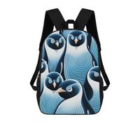 sinyumoney Angry Penguins Backpacks Kids Student Schoolbag,3D Printed Backpacks,Elementary And Middle School Students Backpacks for Boys Girls 17inch