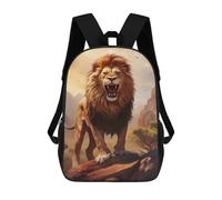 sinyumoney Angry Wild Lion Backpack 3D Printed Kids School Backpack High Capacity Travel Backpacks Book Bags Kids Backpack 17inch