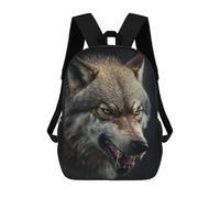sinyumoney Angry Wolf Portrait Rucksack Large School Backpack for Boys - Perfect for Travel, Work And Daily Use 17inch