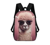 sinyumoney Animal Alpaca with Glasses School Backpack Large Water Resistant Laptop Backpack for Teenage Girls Boys Women Men 17inch