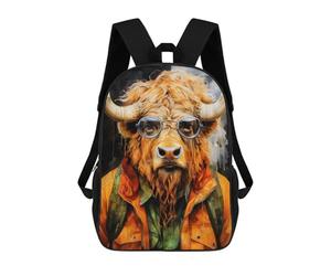 sinyumoney Animal Buffalo Backpacks 3D Printed 17inch Kids School Backpack Outdoor Casual Daypack Casual Travel Bags for Middle School Students