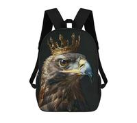 sinyumoney Animal Eagle King Children's Backpacks School Backpack 3D Printed for Kids Travel Rucksacks Book Bags Kids 17inch School Bag