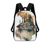 sinyumoney Animal Fox Children's Backpacks School Backpack 3D Printed for Kids Travel Rucksacks Book Bags Kids 17inch School Bag