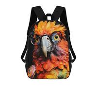 sinyumoney Animal Parrot Children's Backpack, 3D Printed School Backpack, Backpack for Boys Girls, Adjustable School Bag for Primary School 17inch