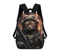 sinyumoney Animal Soldier Cat School Backpack Large Water Resistant Laptop Backpack for Girls Boys Teenage 17inch