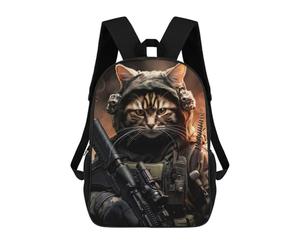 sinyumoney Animal Soldier Cat School Backpack Large Water Resistant Laptop Backpack for Girls Boys Teenage 17inch