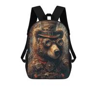 sinyumoney Animal Steampunk Bear Backpacks 3D Printed Kids School Backpack Outdoor Casual Daypack Fashion Casual Children Backpacks Cute Travel Bags 17inch