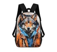 sinyumoney Animal Wolf School Backpack Work Laptop Backpack Rucksack Bag for Camping Outdoor Adventures And Daily Travel 17inch