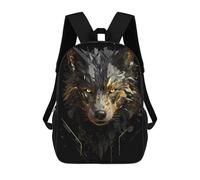 sinyumoney Animal Wolves Wolf Head 17 Inch Backpacks Kids Schoolbag,3D Printed Elementary And Middle School Students Backpacks for Boys Girls