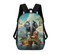 sinyumoney Animals in Harmony with Nature Backpack Cartoon Plush Bag, 3D Backpack for Kids School Bag Birthday Gift Idea for Boys And Girls 17inch