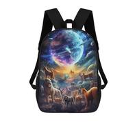 sinyumoney Animals in Space A Cosmic Gathering Backpack Cartoon Plush Bag, 3D Backpack for Kids School Bag Birthday Gift Idea for Boys And Girls 17inch