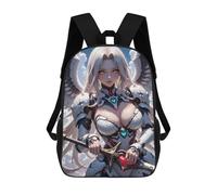 sinyumoney Anime Angel Warrior with Sword 3D Printed 17 Inch School Backpack Children's Backpacks 3D Printed Cool Knapsack for Boys Elementary And Middle
