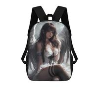 sinyumoney Anime Angel with White Wings Backpacks 3D Printed Kids School Backpack School Bag Fashion Rucksacks for Boys Elementary And Middle School Students 17inch