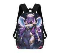 sinyumoney Anime Angel with Wings And Armor Kids Backpack,School Backpack Kids School Bag 3D Printed Cartoon Large Capacity Backpack for Kids Boys And Girls 17inch