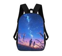 sinyumoney Anime Couple Landscape Backpacks Kids School Backpack School Bag 3D Printed School Bag for Boys Elementary And Middle School Students 17inch